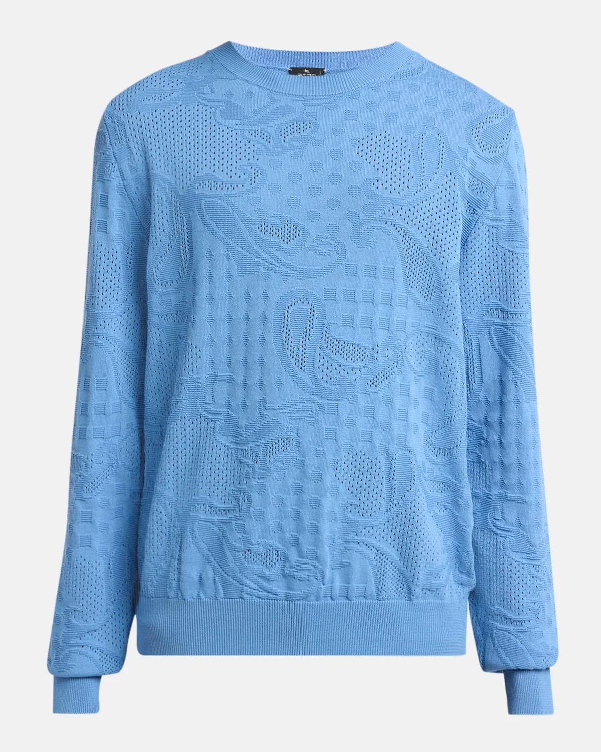 Men's Cotton Tonal Paisley Crewneck Sweater - 1