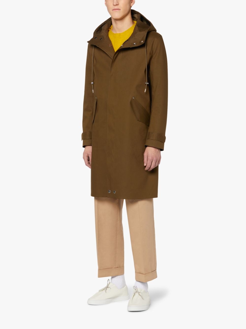 GRANISH OLIVE BONDED COTTON HOODED COAT | GR-1032 - 4