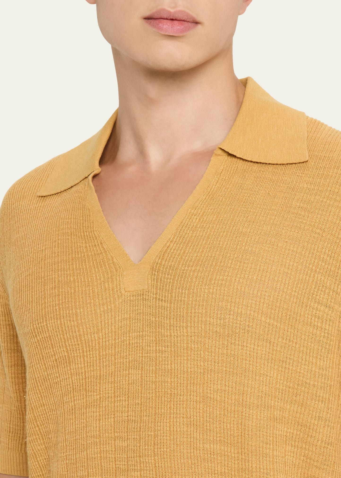 Men's Joaquim Ribbed Johnny Collar Polo Shirt - 5