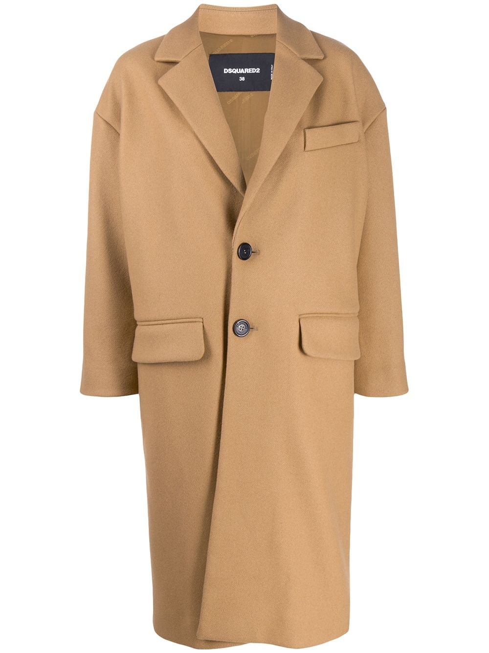 tailored single-breasted coat - 1