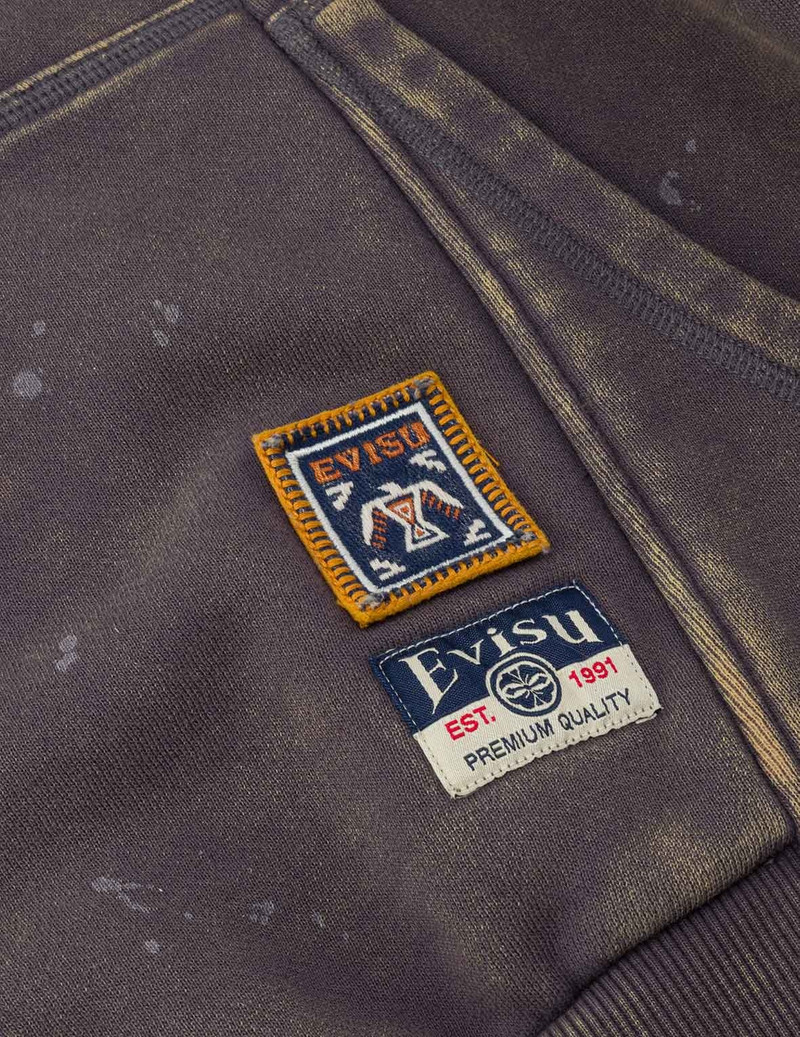 Washed Deconstructed Totem Kamon Embroidery Fashion Fit Hoodie Vest 9