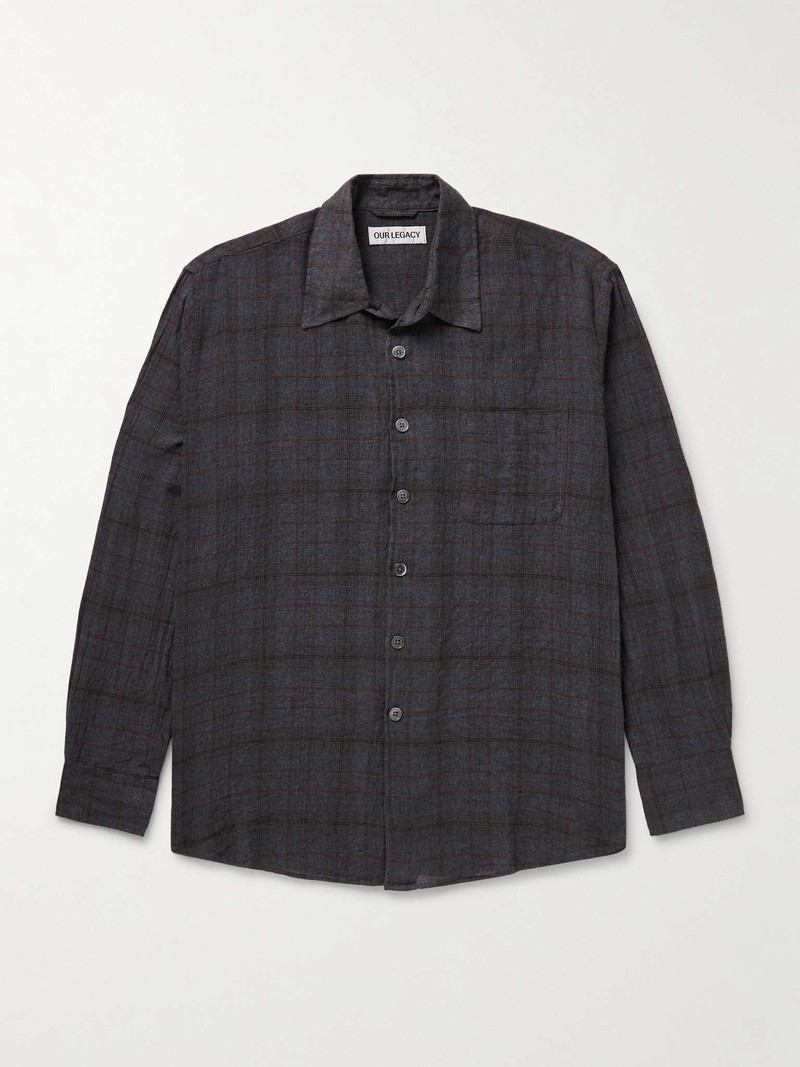 Above Checked Cotton-Blend Voile Shirt - 1