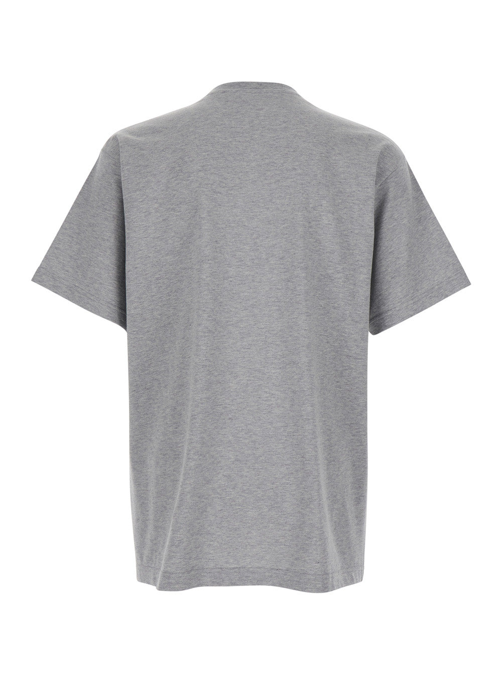 Gucci Men Grey Crewneck T-Shirt With Double G Embroidery On The Front In Fabric Man - 2