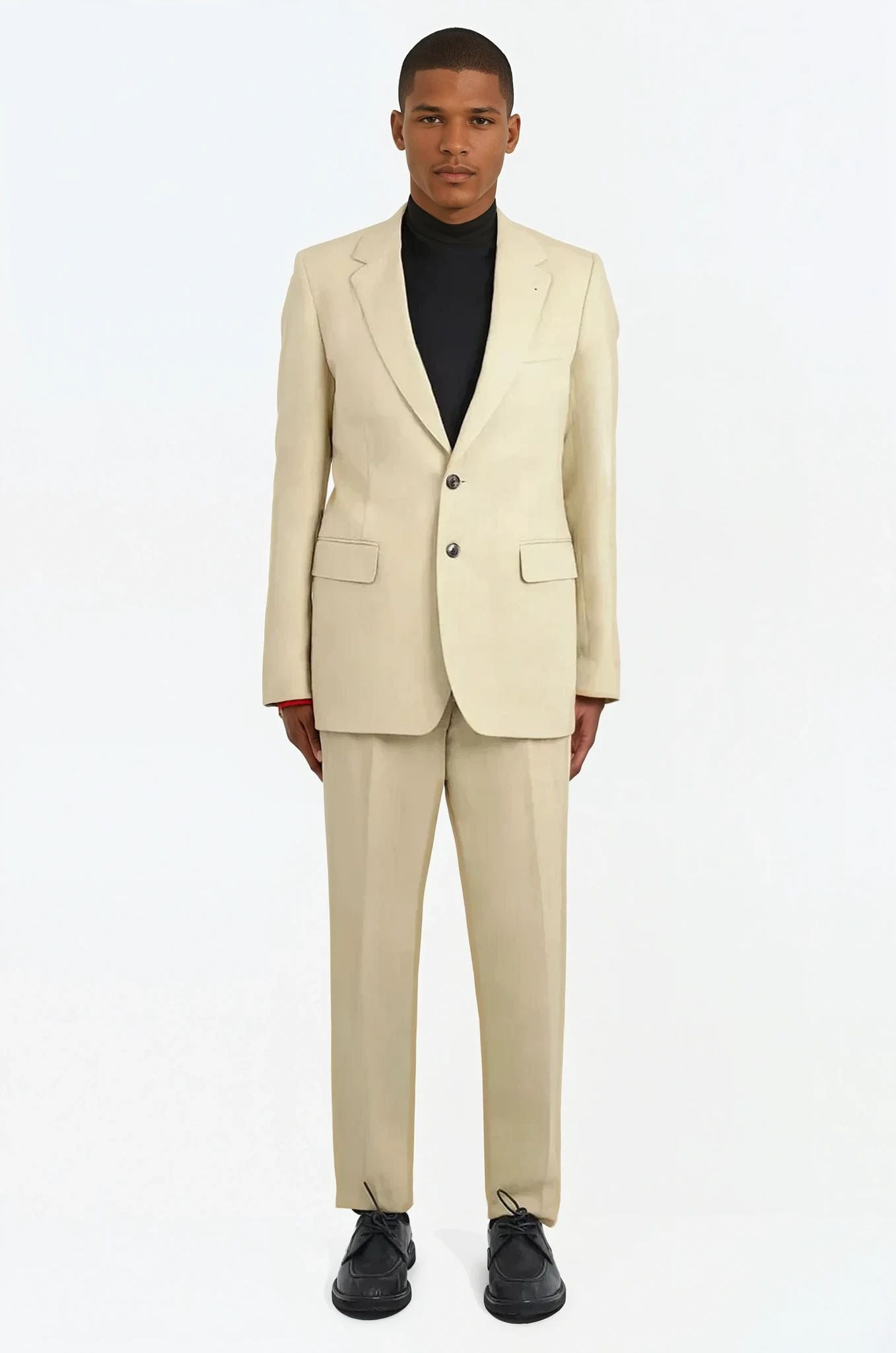 SINGLE BREASTED RELAXED SUIT JACKET X PANT | HAY BEIGE - 2