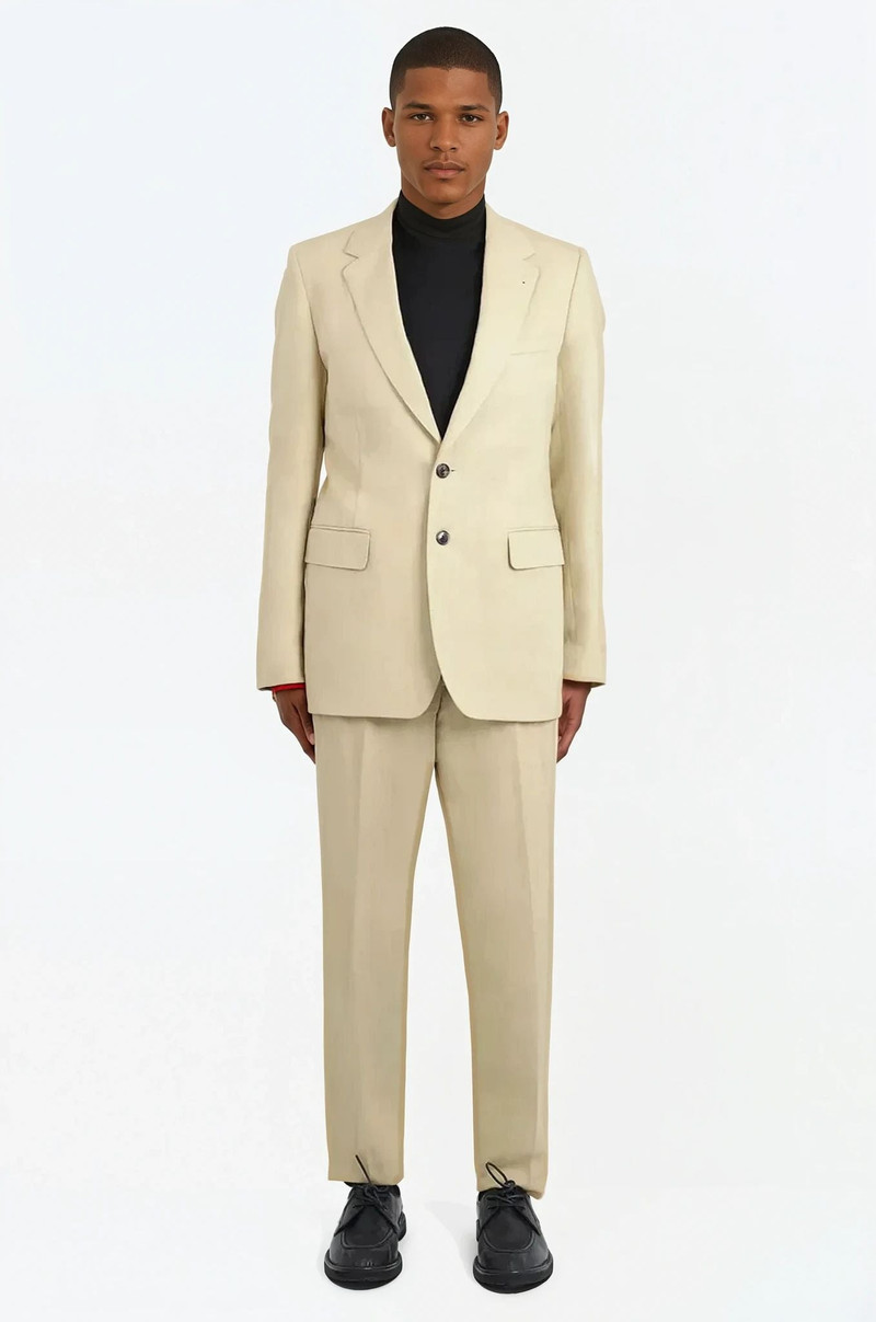 Dries Van Noten SINGLE BREASTED RELAXED SUIT JACKET X PANT | HAY BEIGE outlook