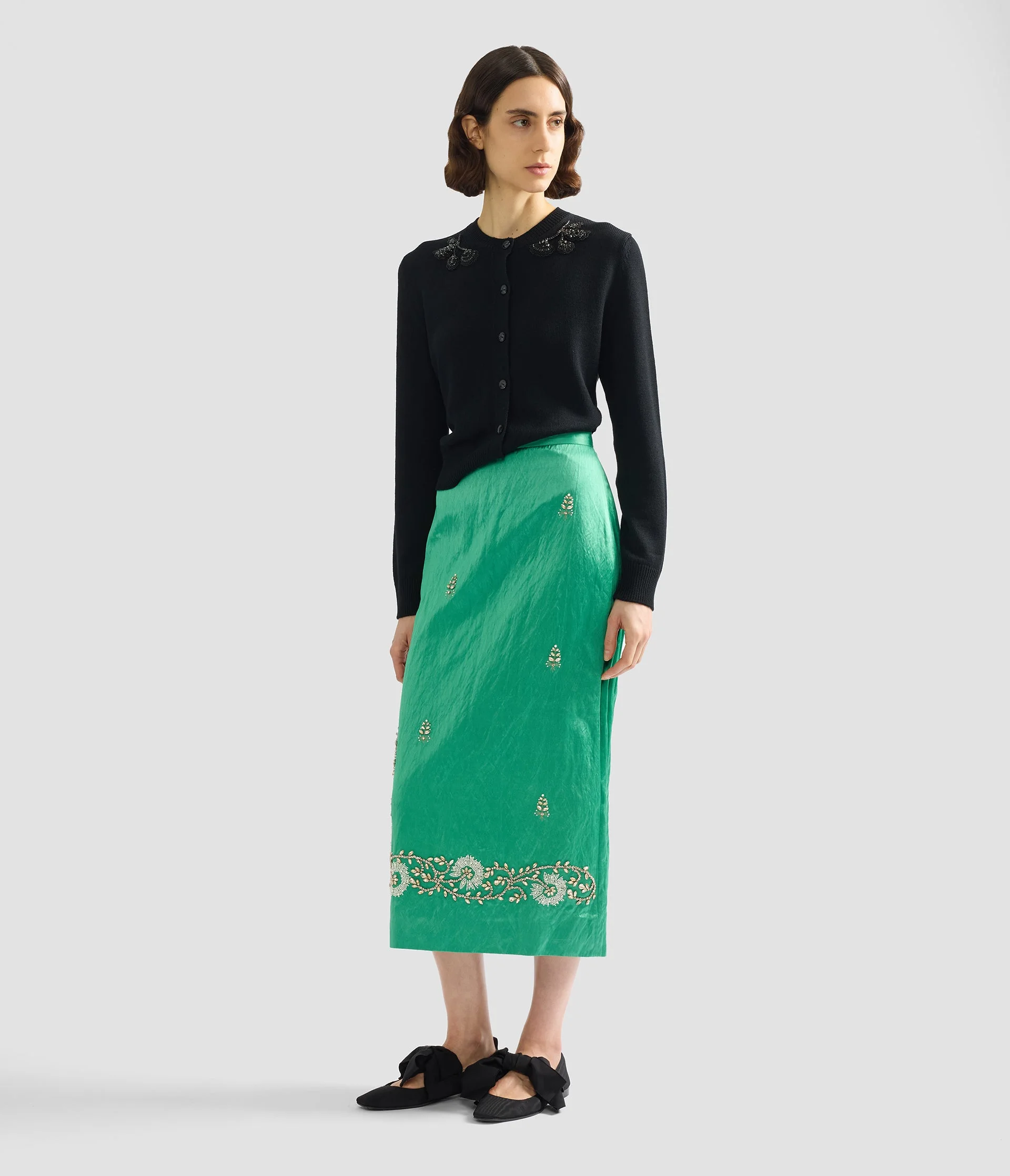 EMBELLISHED MERINO WOOL CARDIGAN - 1