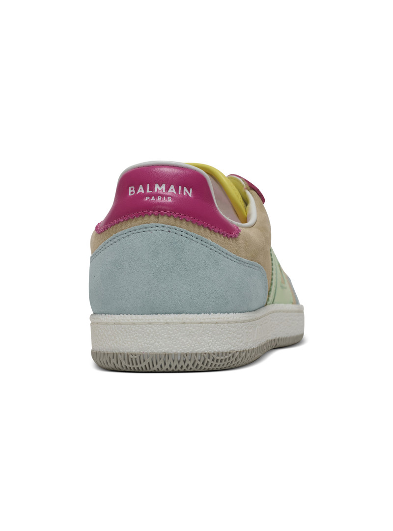 Balmain Swan trainers in calfskin and suede 9