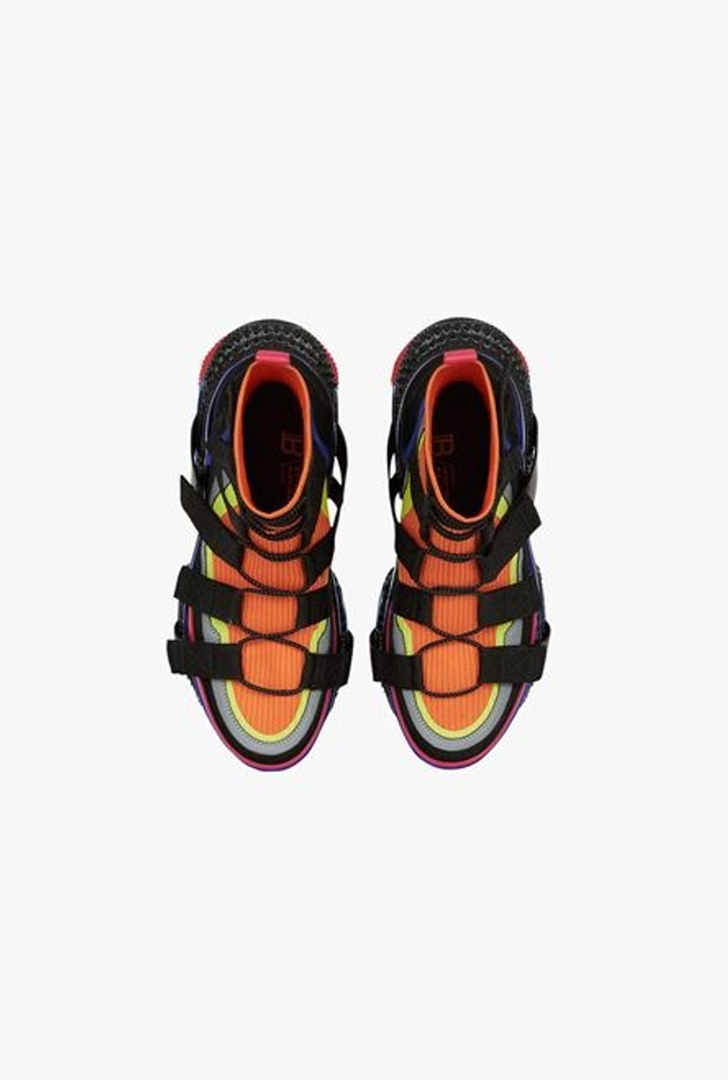 Multicolore suede and knit B-Bold sneakers with straps 4