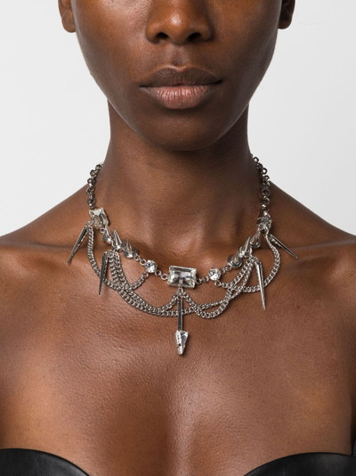 Alessandra Rich crystal-embellished spike necklace outlook