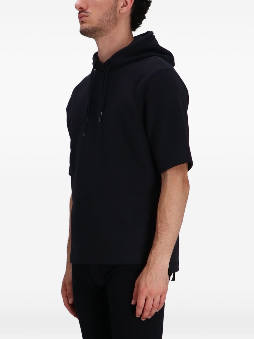 jacquard jersey short-sleeve hoodie - 3