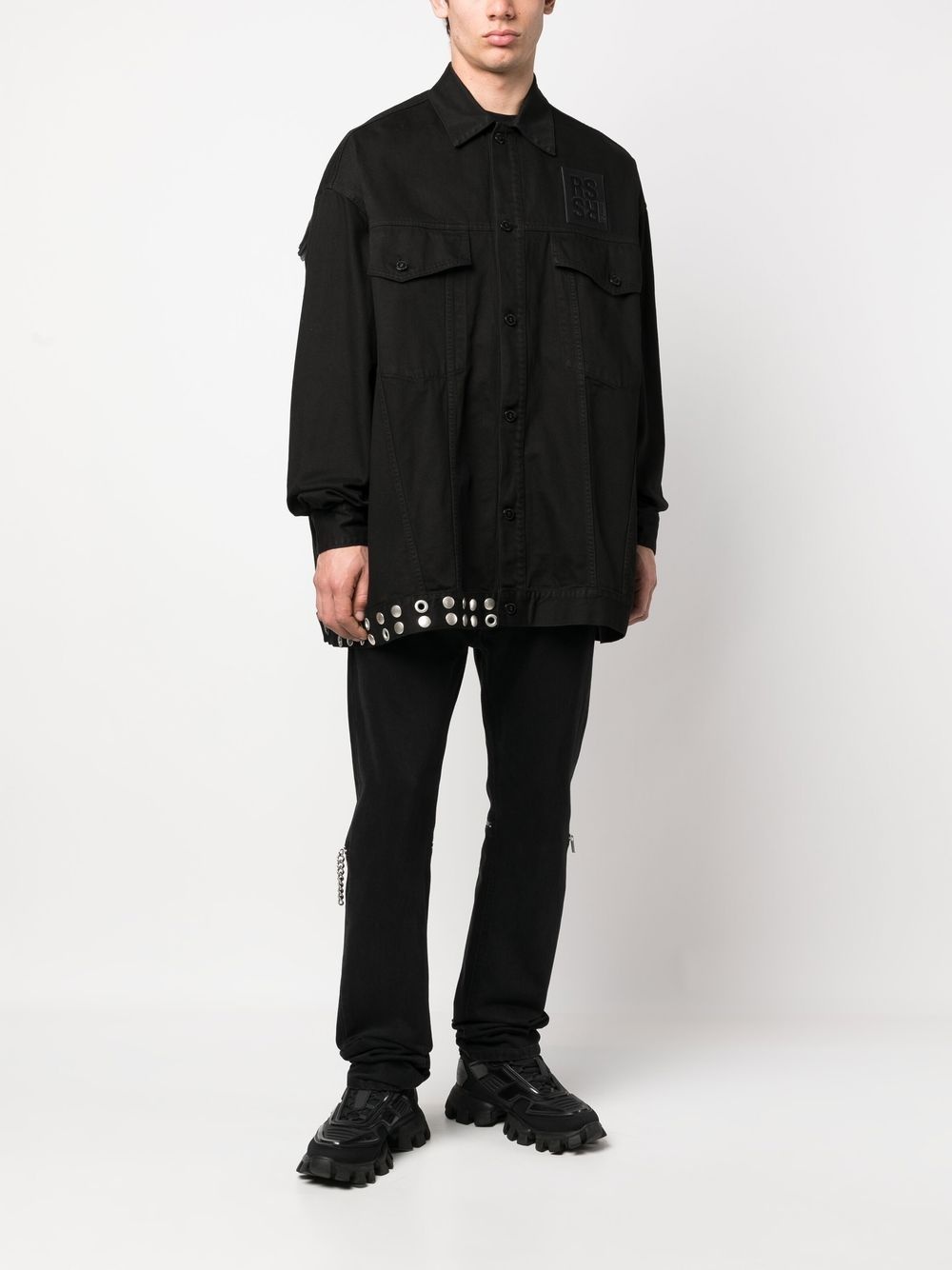 fringe-detail denim jacket - 3