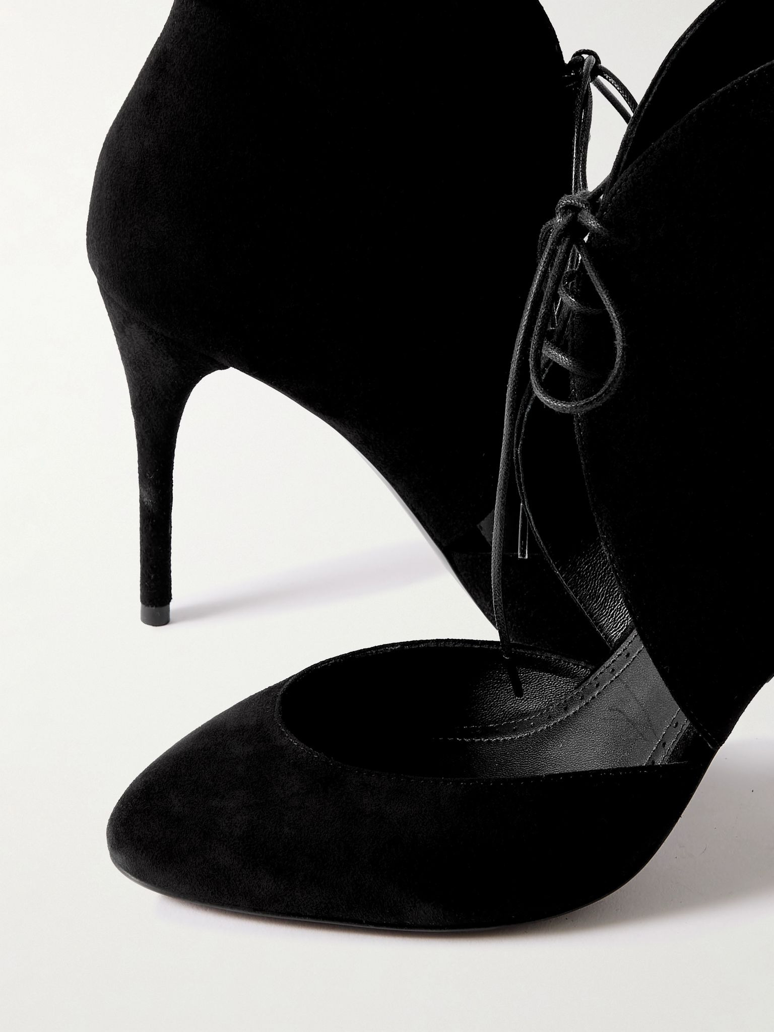 Cutout suede ankle boots Black - 4
