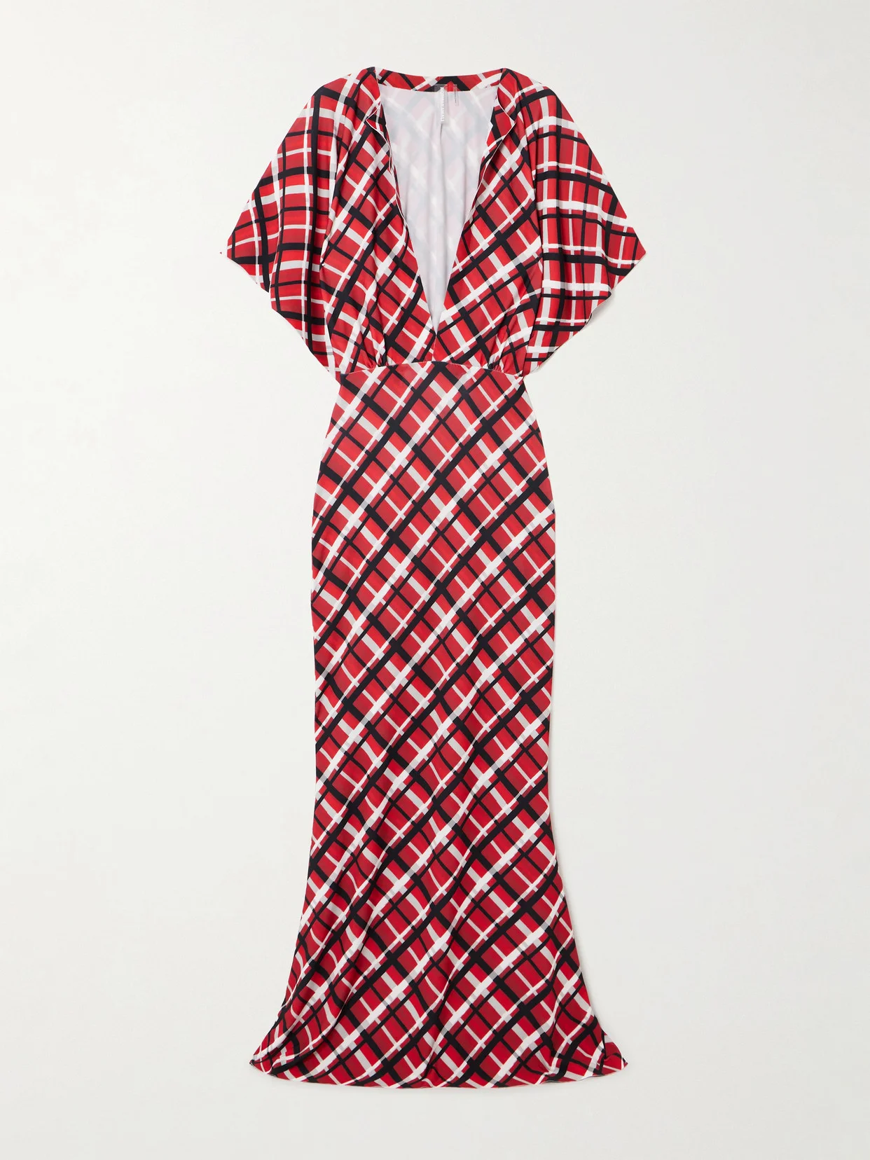 Obie Checked Stretch-jersey Gown - 1