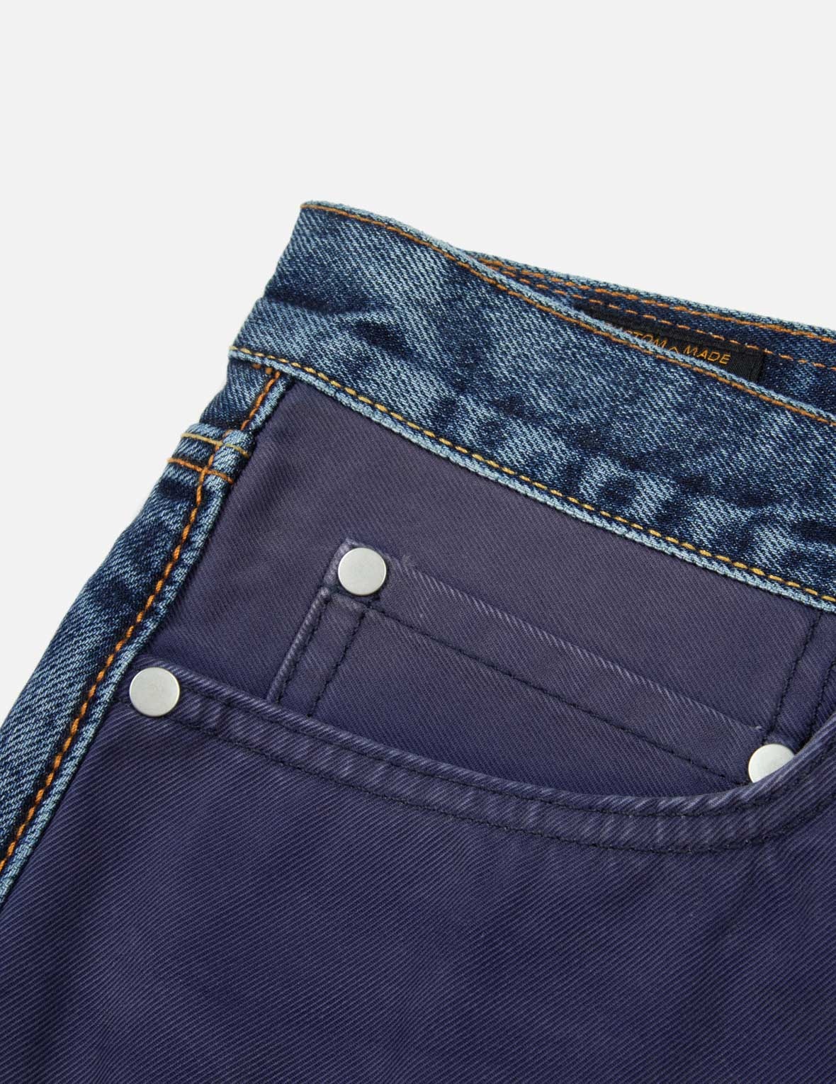 Seagull Appliqué Embroidery Baggy Fit Patchwork Jeans - 13