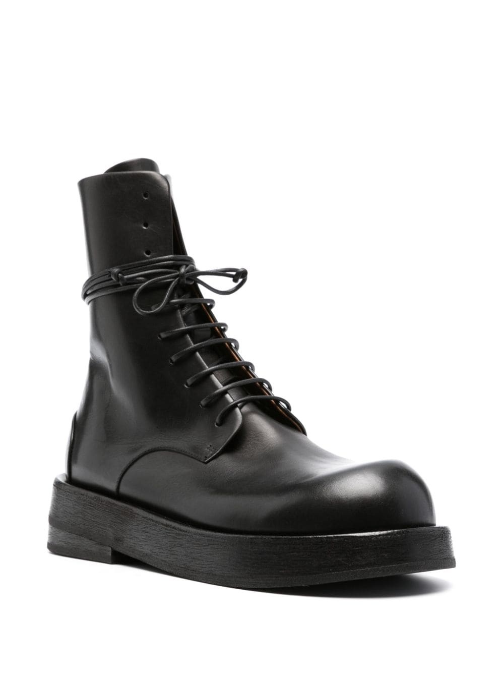 lace-up ankle-length leather boots - 2