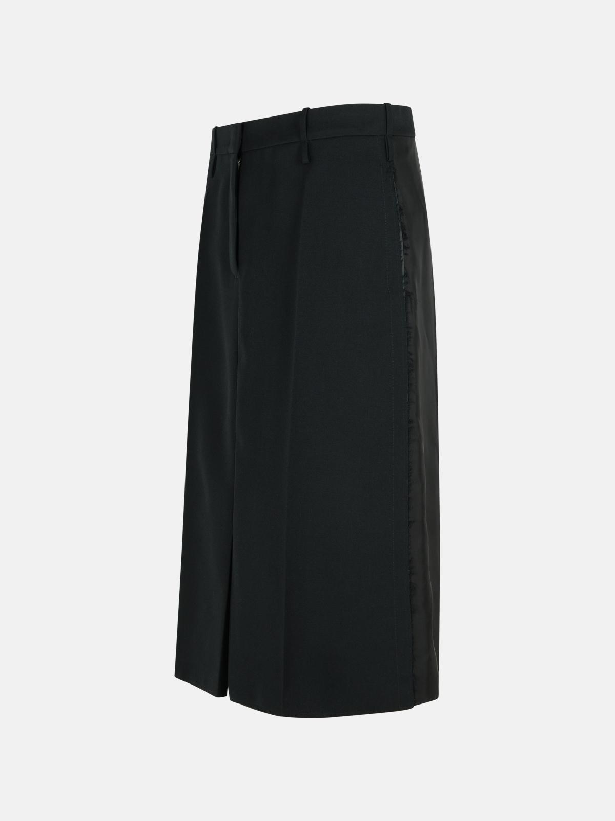 BLACK WOOL SKIRT - 2