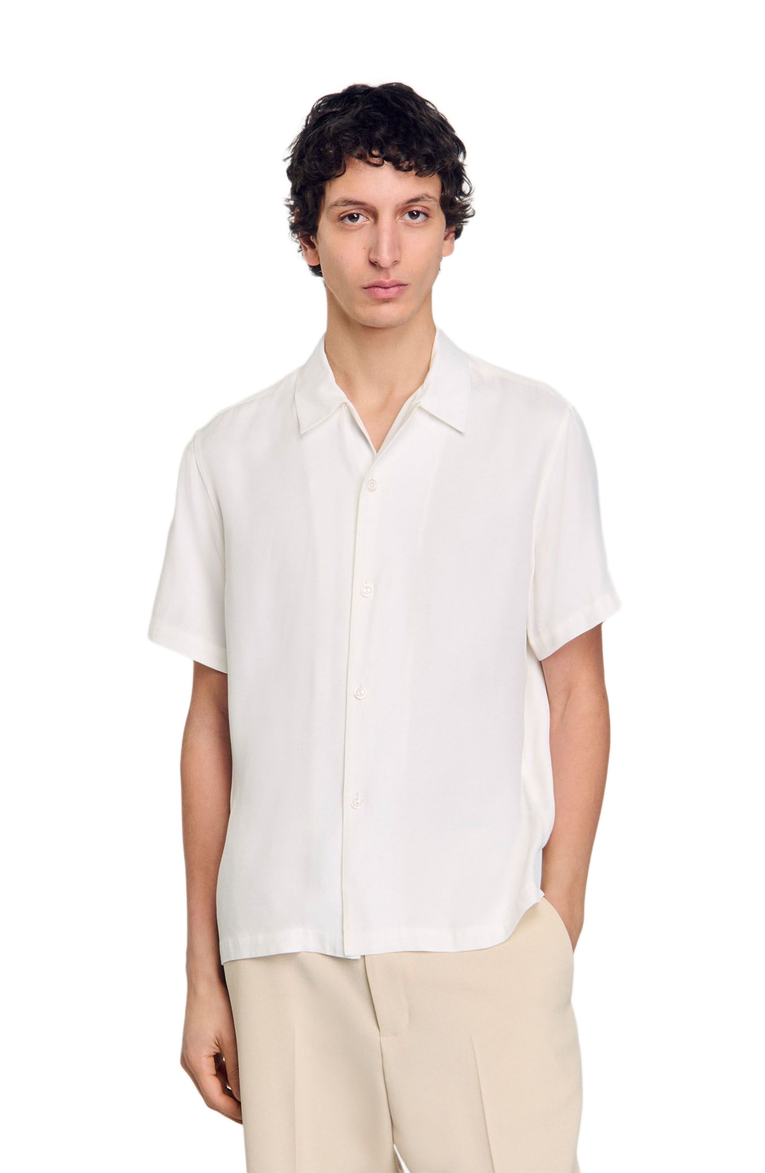 SANDRO Shark collar shirt in Optic White at Nordstrom - 3