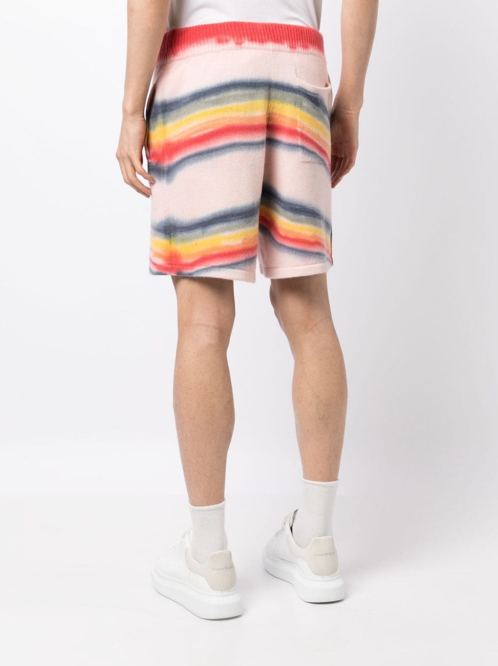 rainbow tie-dye track shorts - 4
