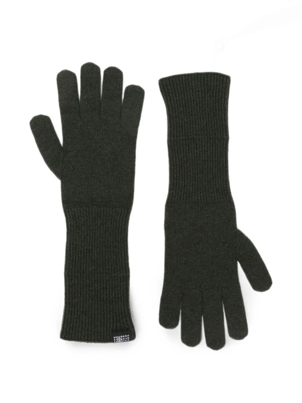 ribbed-knit wool-blend gloves - 1