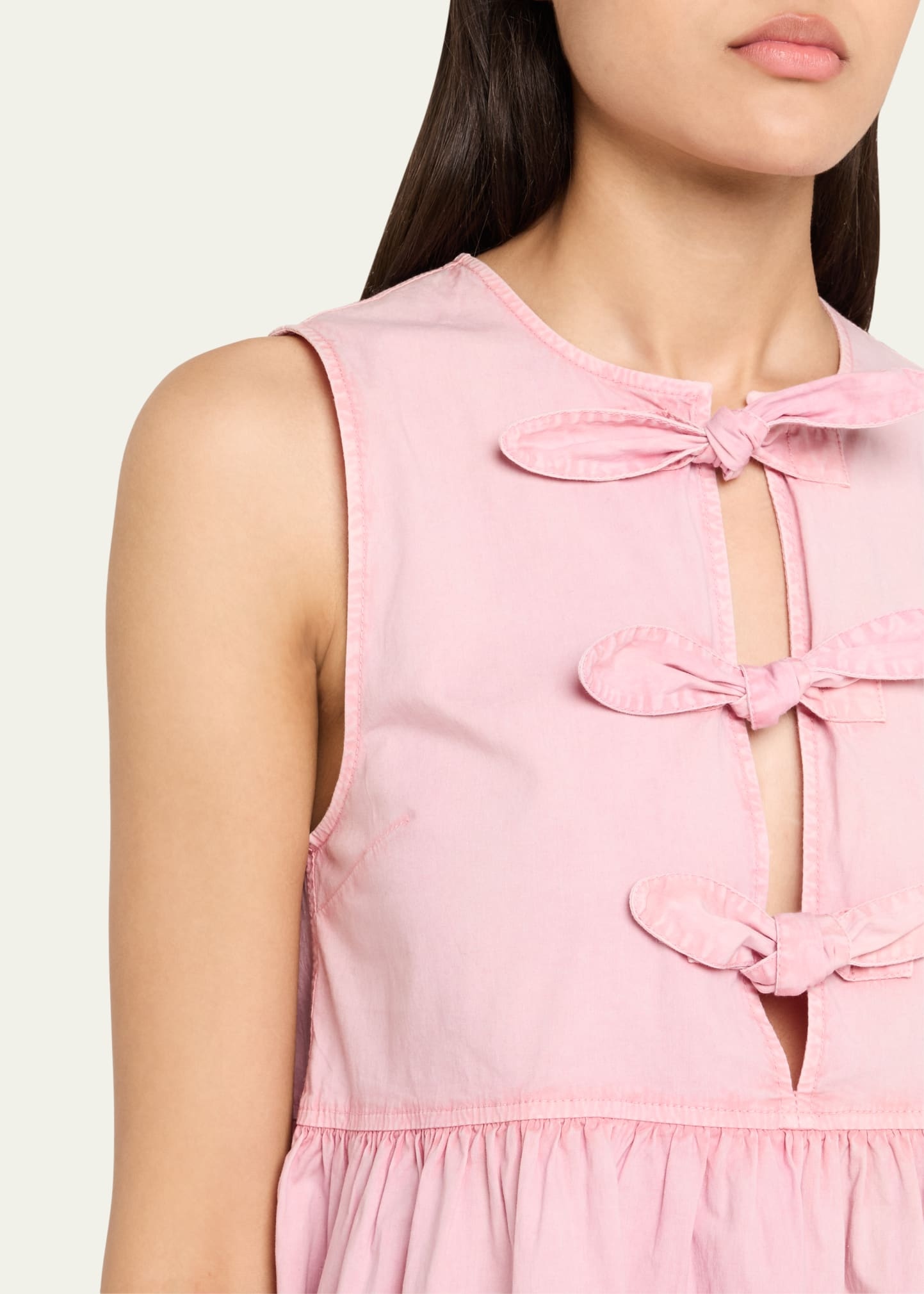 Stretch-Cotton Mini Bow Tie Dress - 5