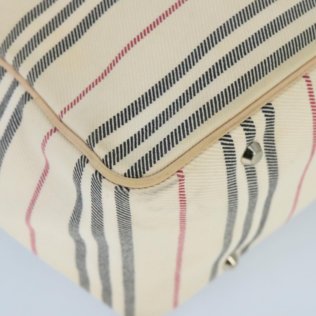 Burberry Tote Bag Canvas Leather Beige Ivory Silver - 14