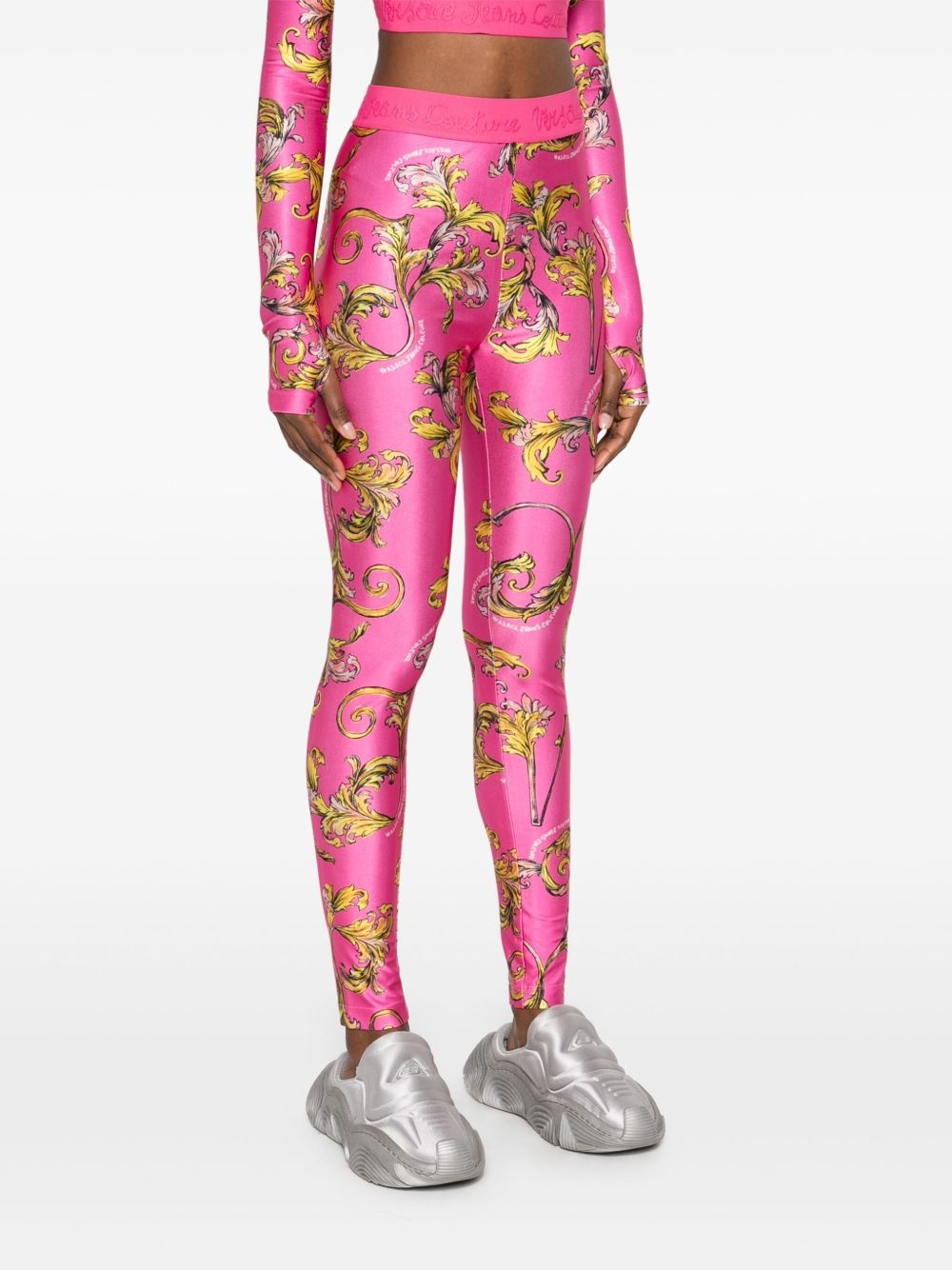 Barocco-print leggings - 3