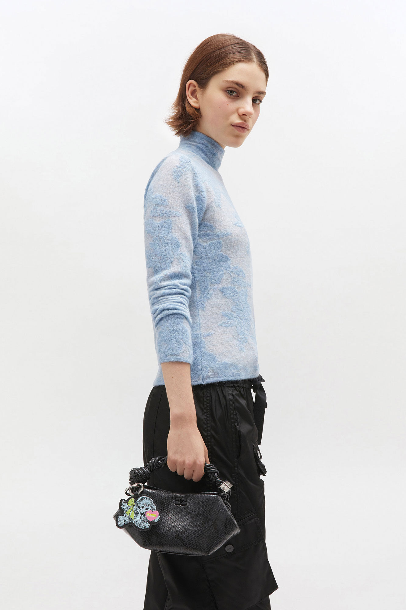 BLACK SNAKE MINI GANNI BOU BAG - 4