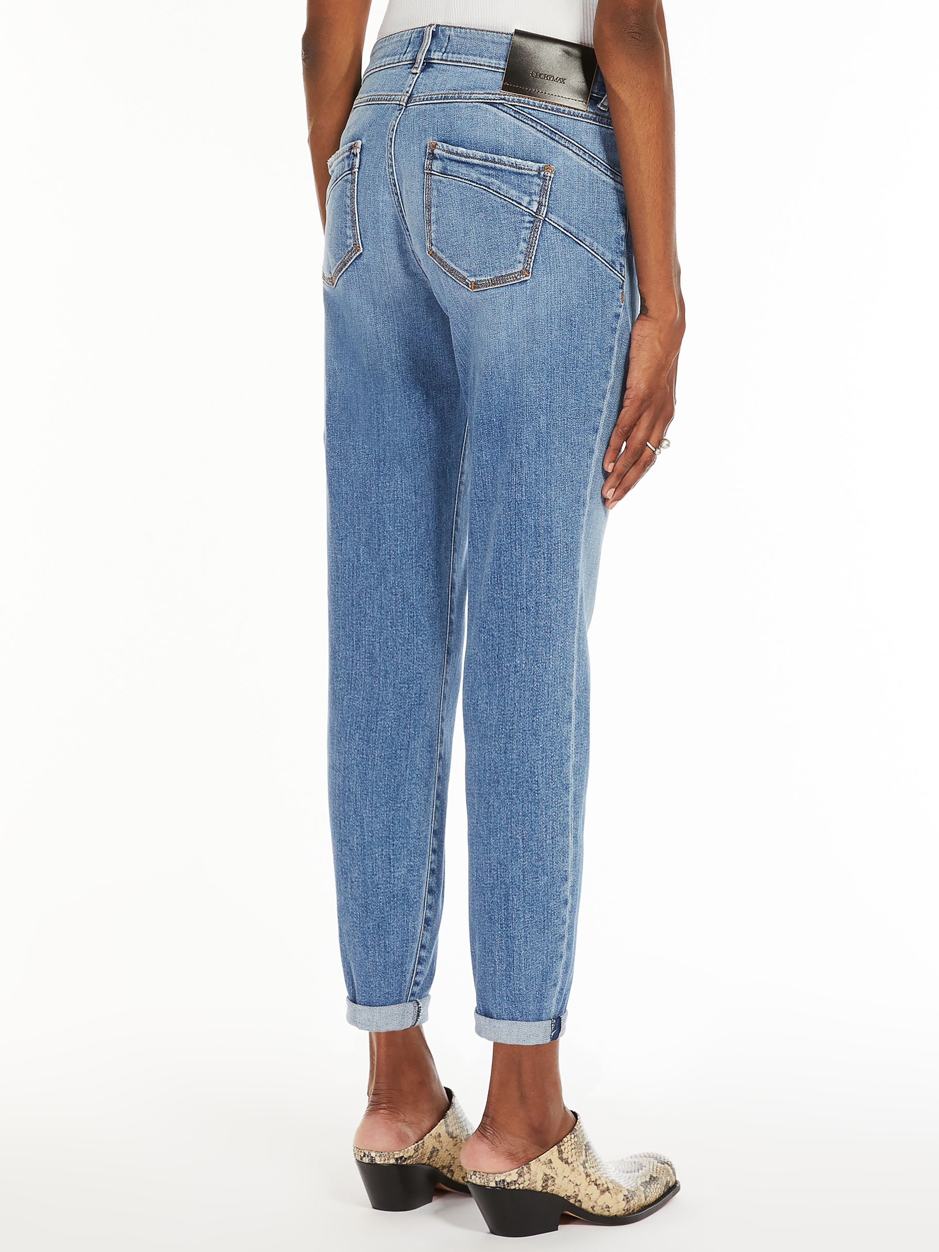 LUCHINO Low-waisted cigarette denim jeans - 4