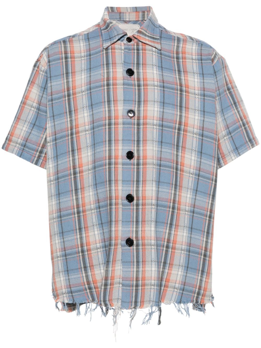 plaid-check cotton shirt - 1