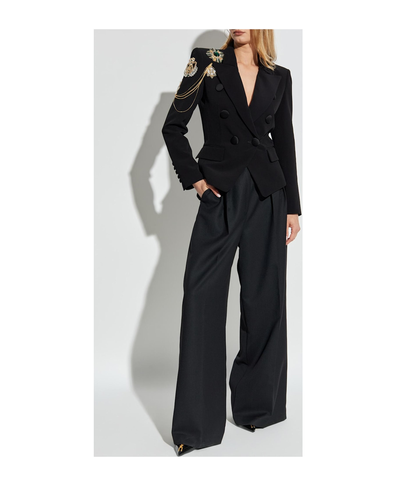 Balmain Blazer With Shimmering Appliqués - 2