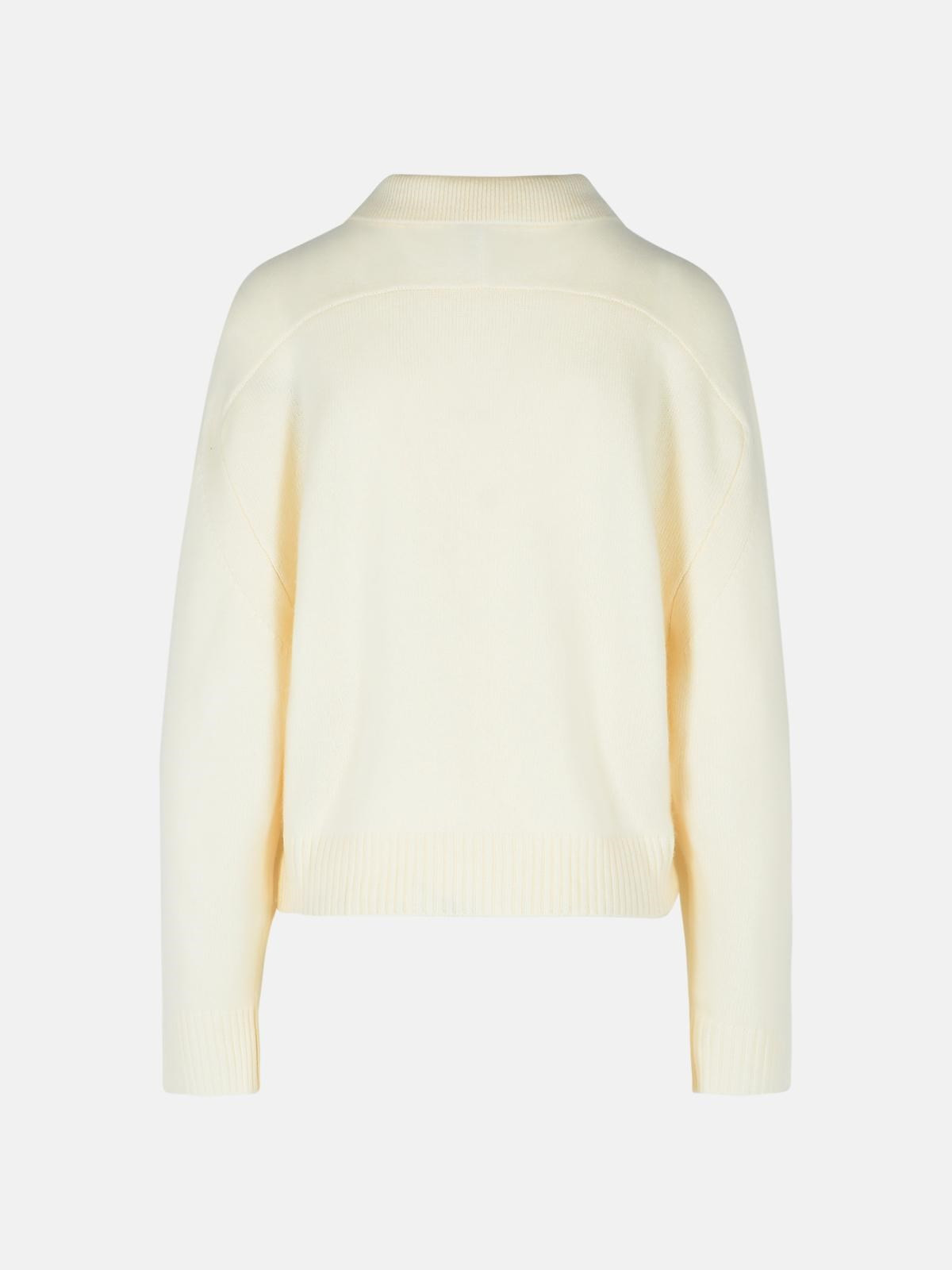 'HOMERE' IVORY CASHMERE SWEATER - 3