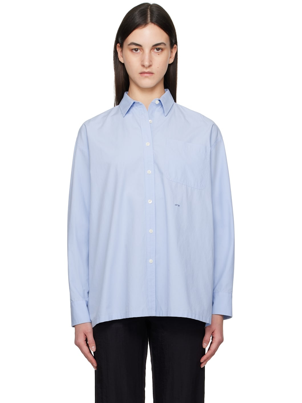 Blue Oversized NW Logo Shirt - 1
