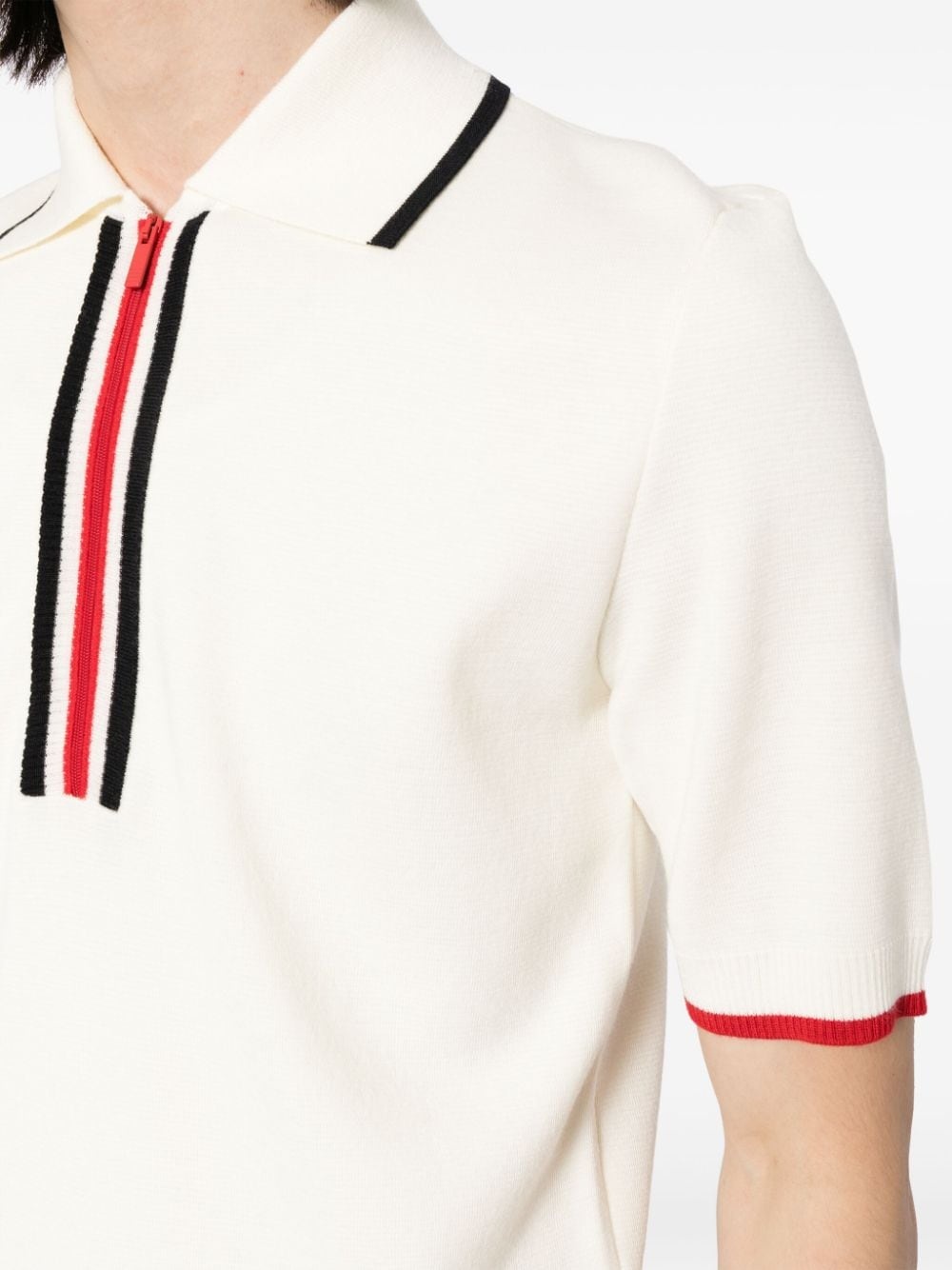 RWB stripe short sleeves Milano stitch polo - 5