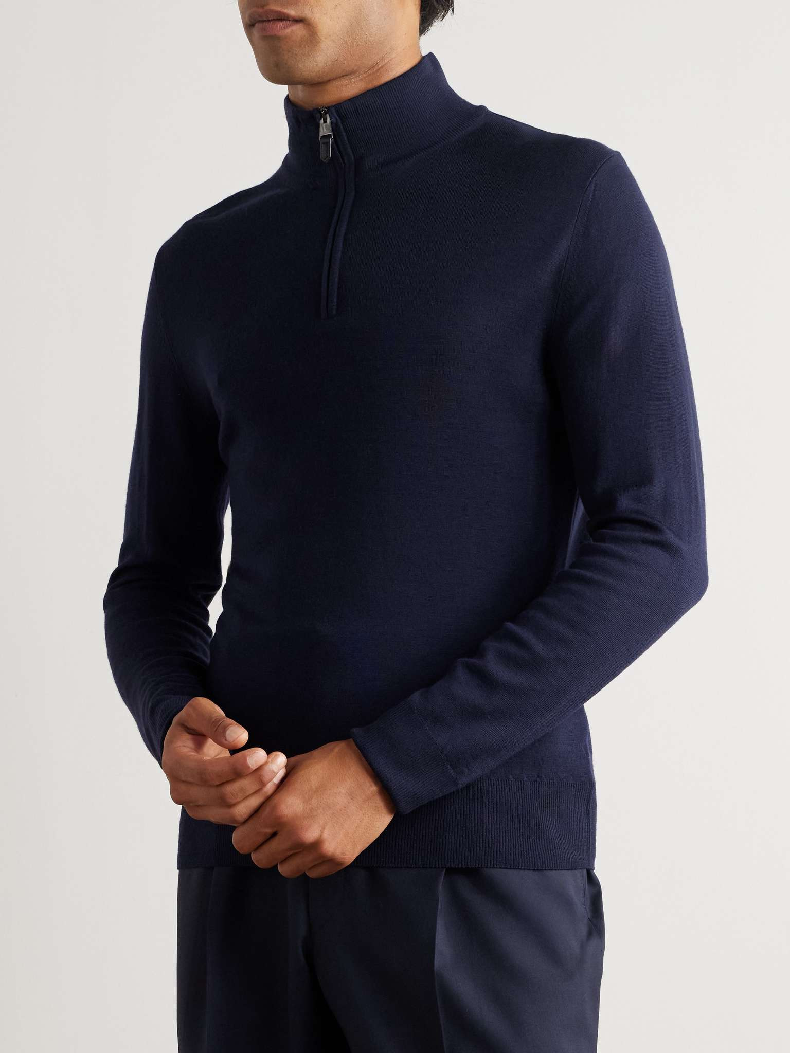 Slim-Fit Wool Half-Zip Sweater - 3
