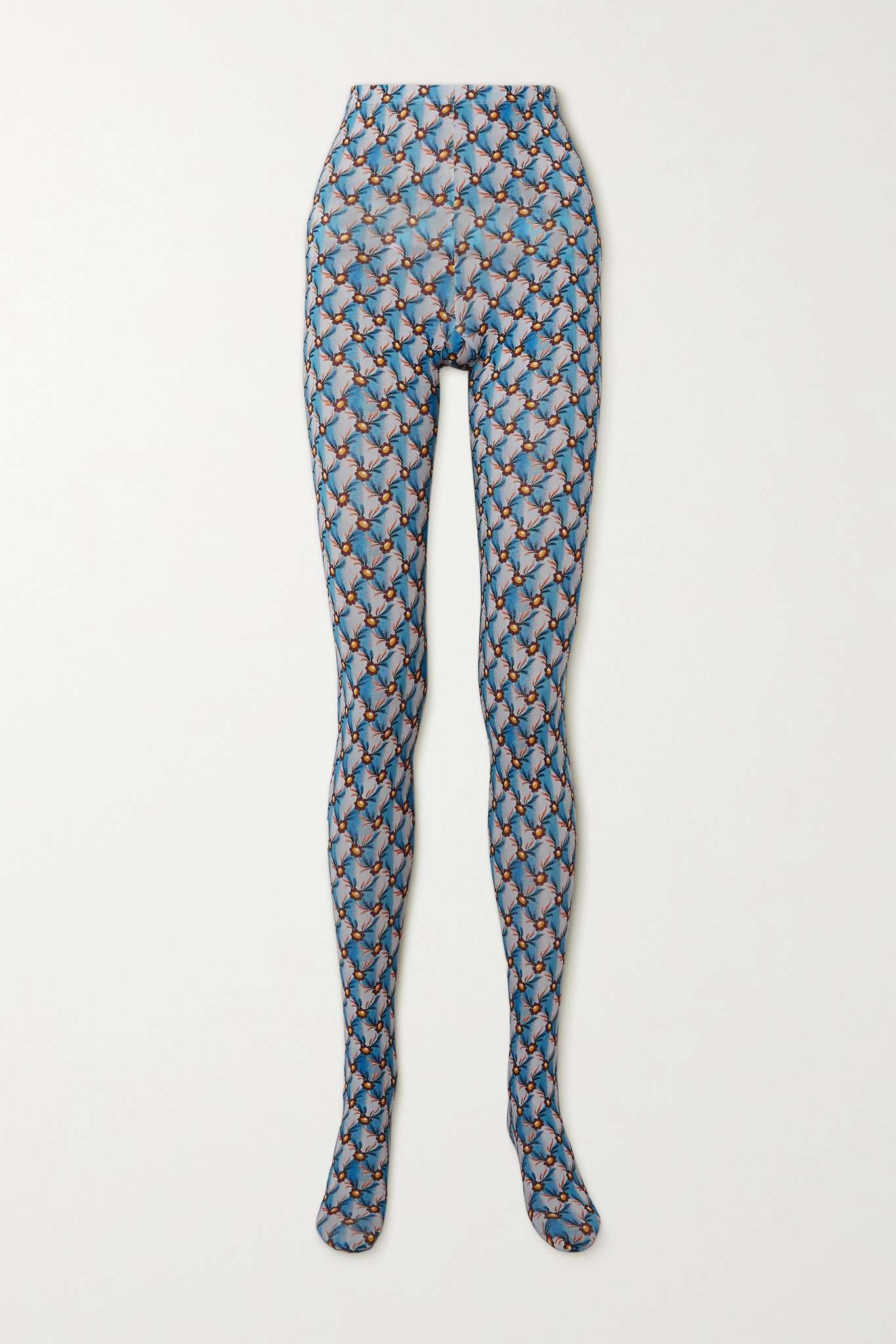 Printed stretch-jersey tights - 1