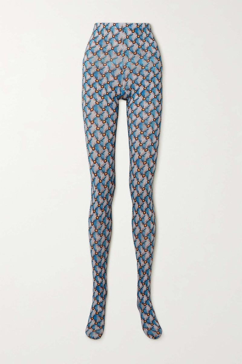 Printed stretch-jersey tights 1