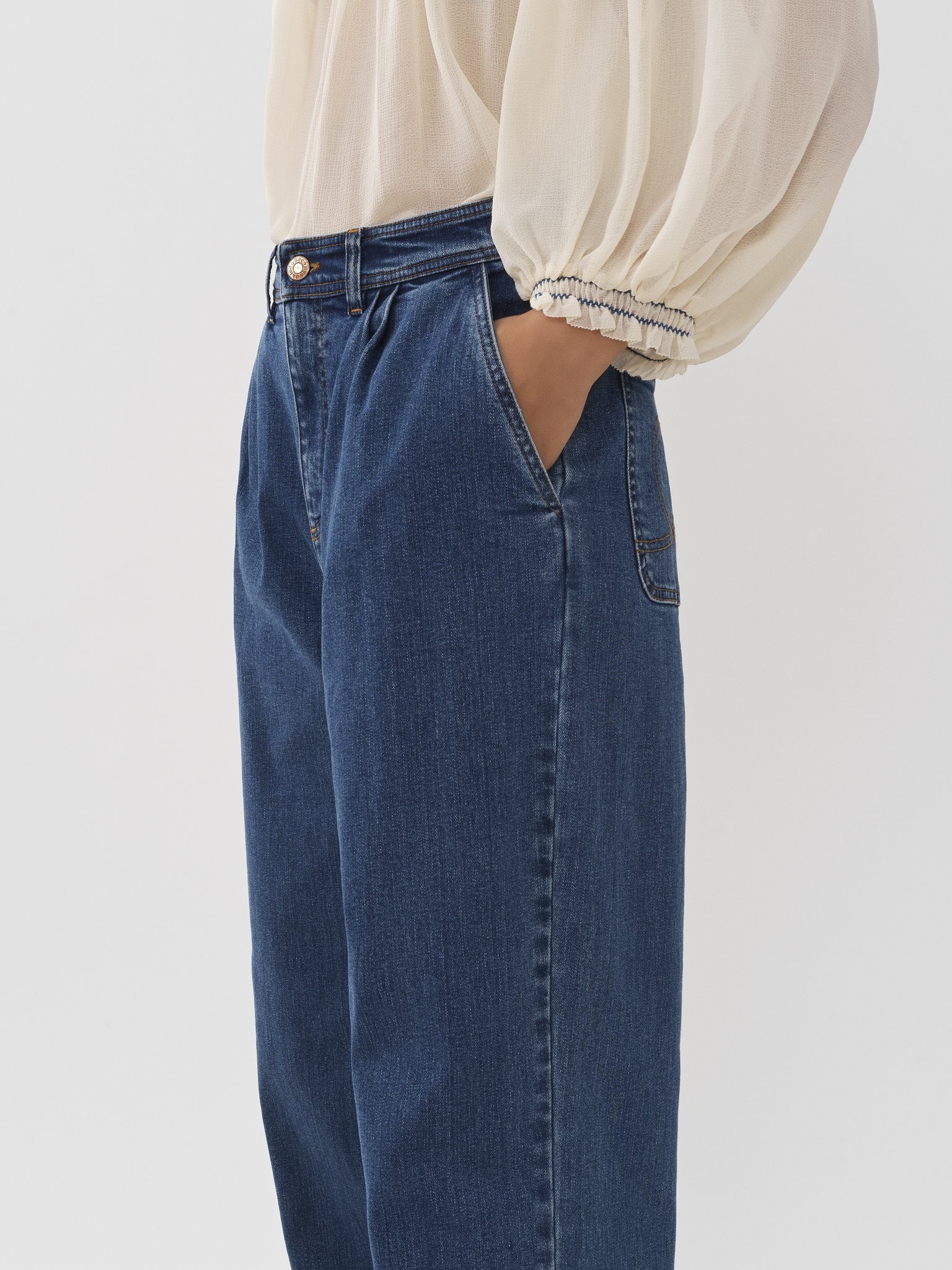 TAPERED DENIM PANTS - 2