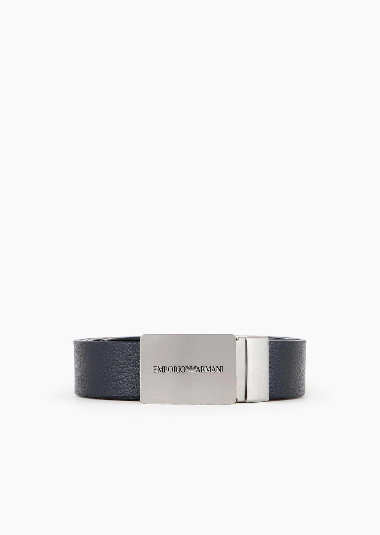 Reversible leather belt with logo buckle - 1