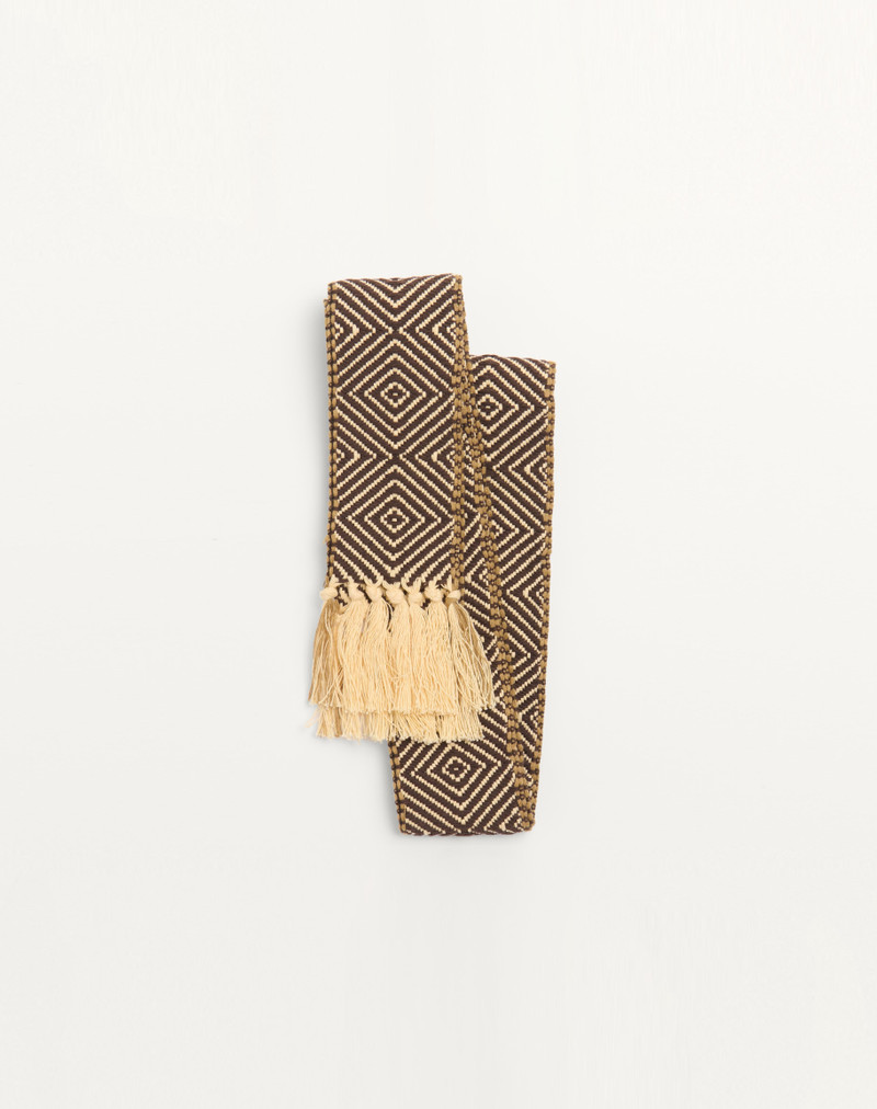 Valentino ANTIBES COTTON SCARF WITH FRINGE outlook