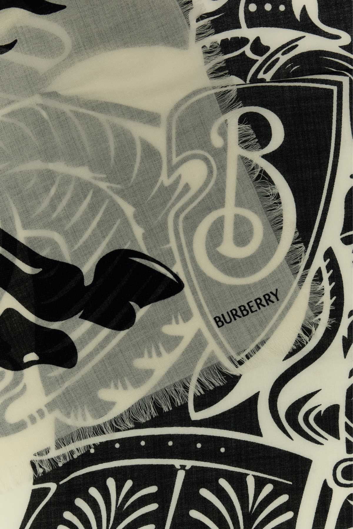 Burberry Men Embroidered Wool Scarf - 2