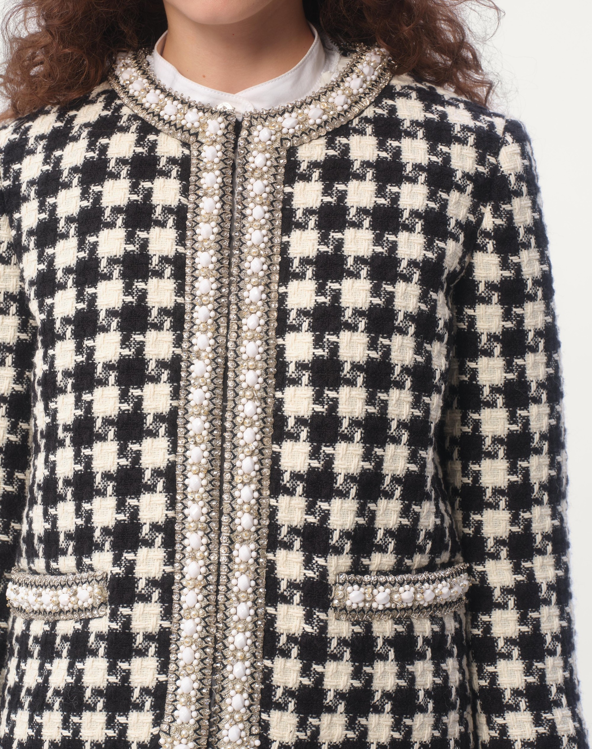 EMBROIDERED JACKET IN DAMIER LIGHT TWEED - 3