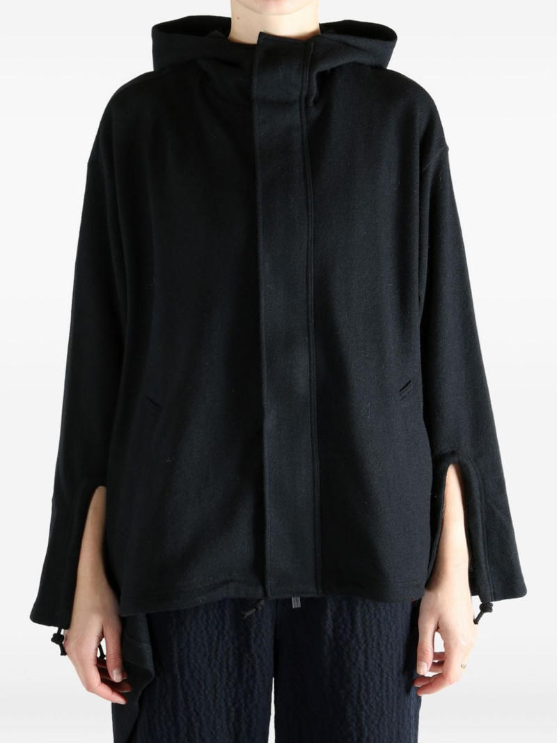 Yohji Yamamoto hooded slit-sleeve jacket outlook