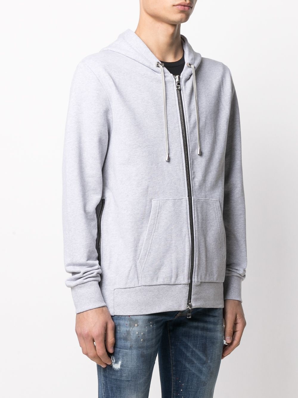 logo print zip hoodie - 3