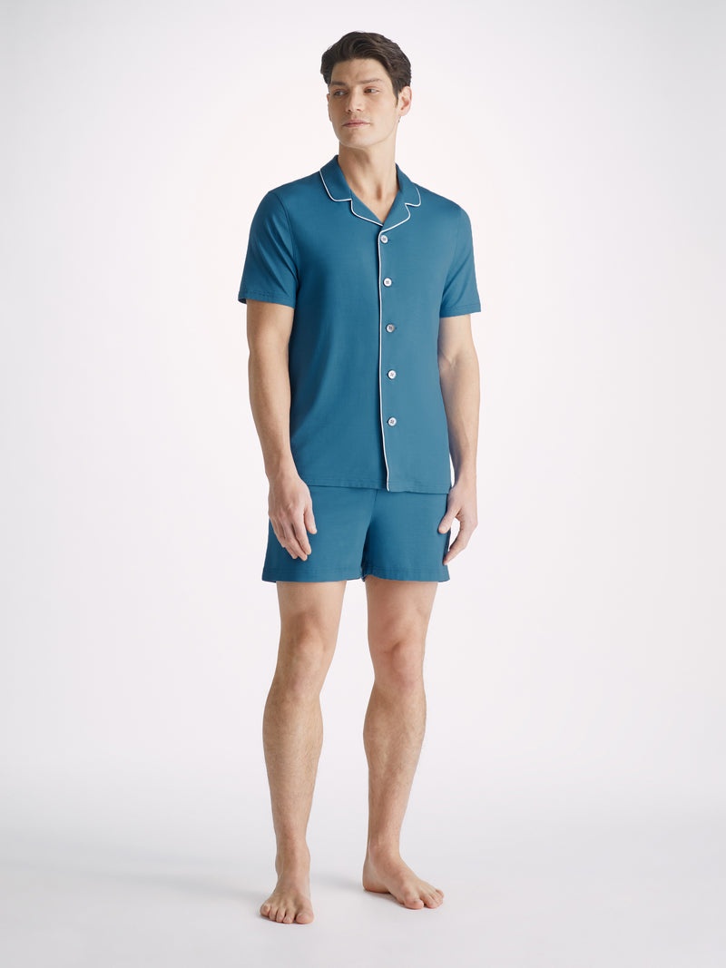 Men's Short Pajamas Basel Micro Modal Stretch Ocean - 3