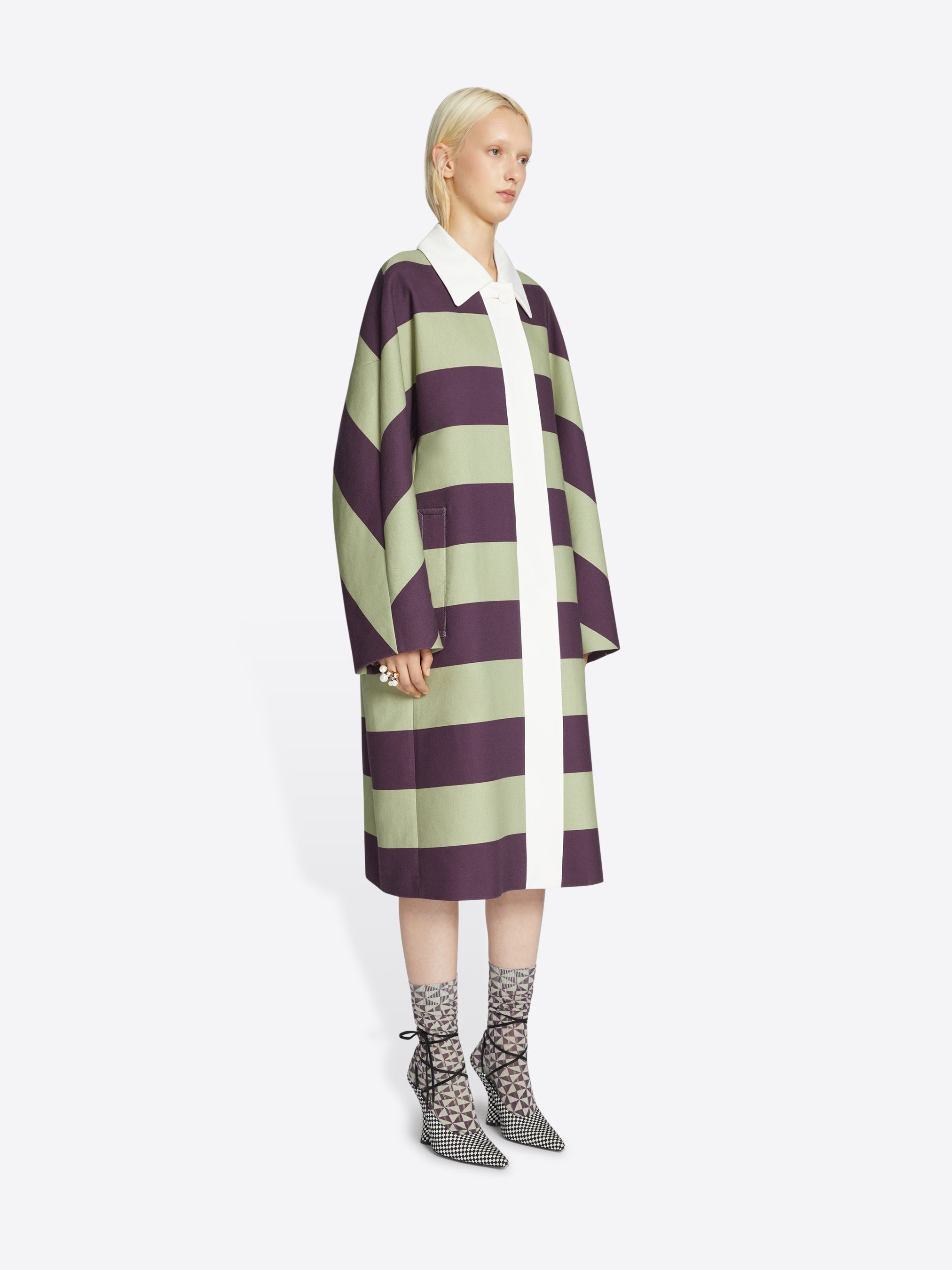 STRIPED KIMONO COAT - 3