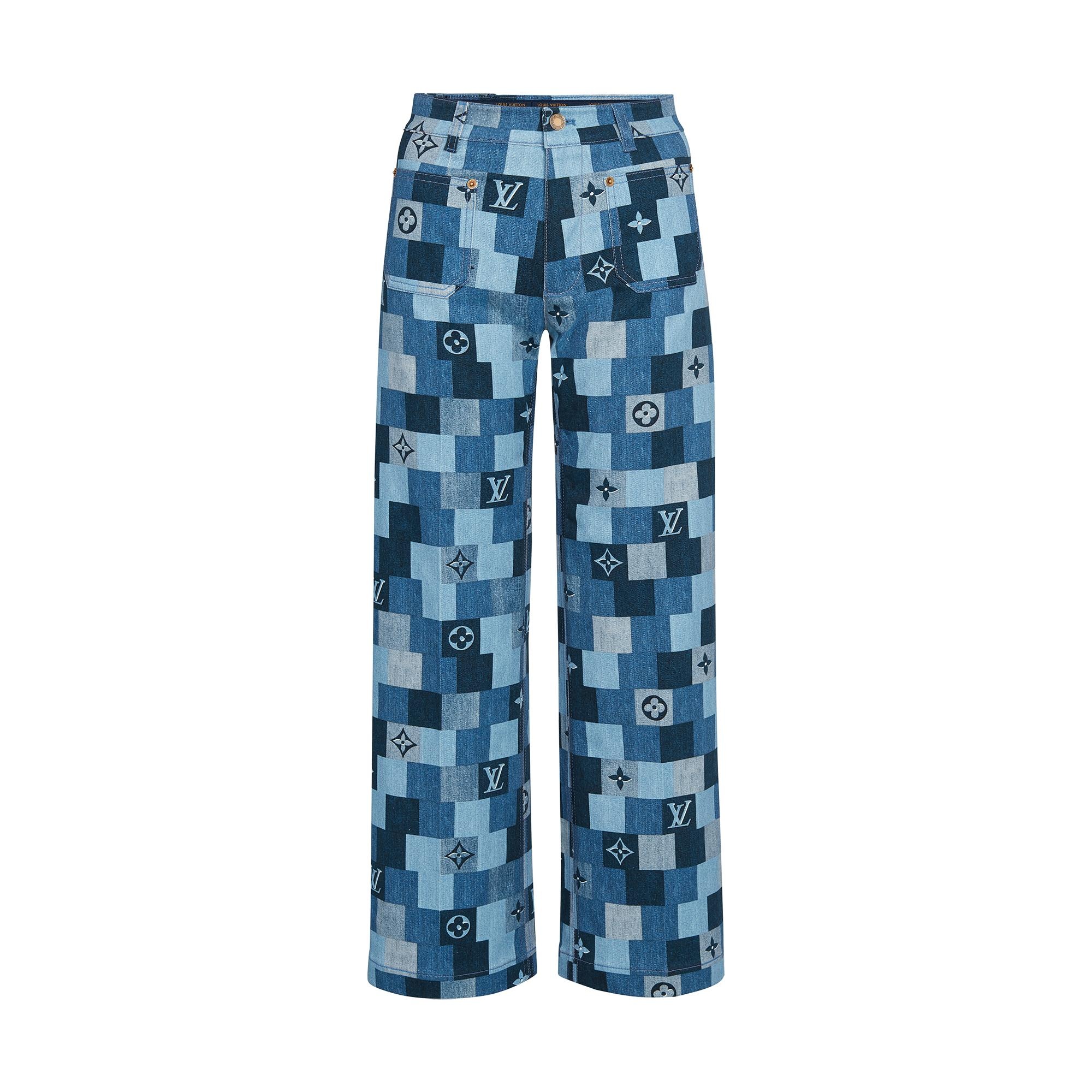 Denim Monogram Check Pant - 1