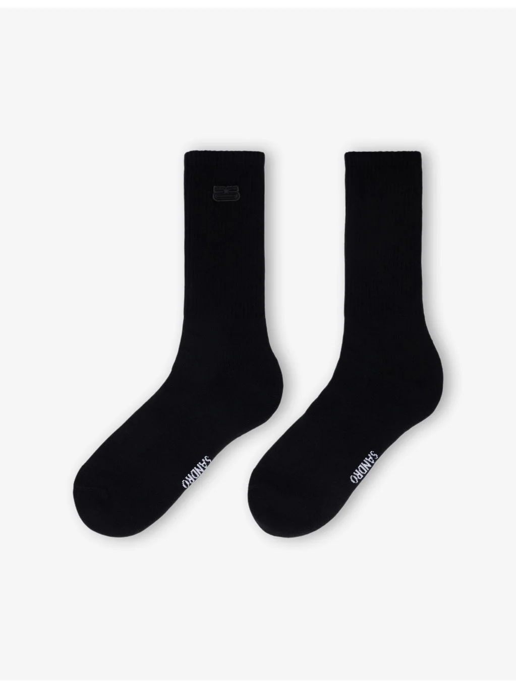 Embroidered Logo-Patch Ribbed Stretch-Cotton Socks - 1