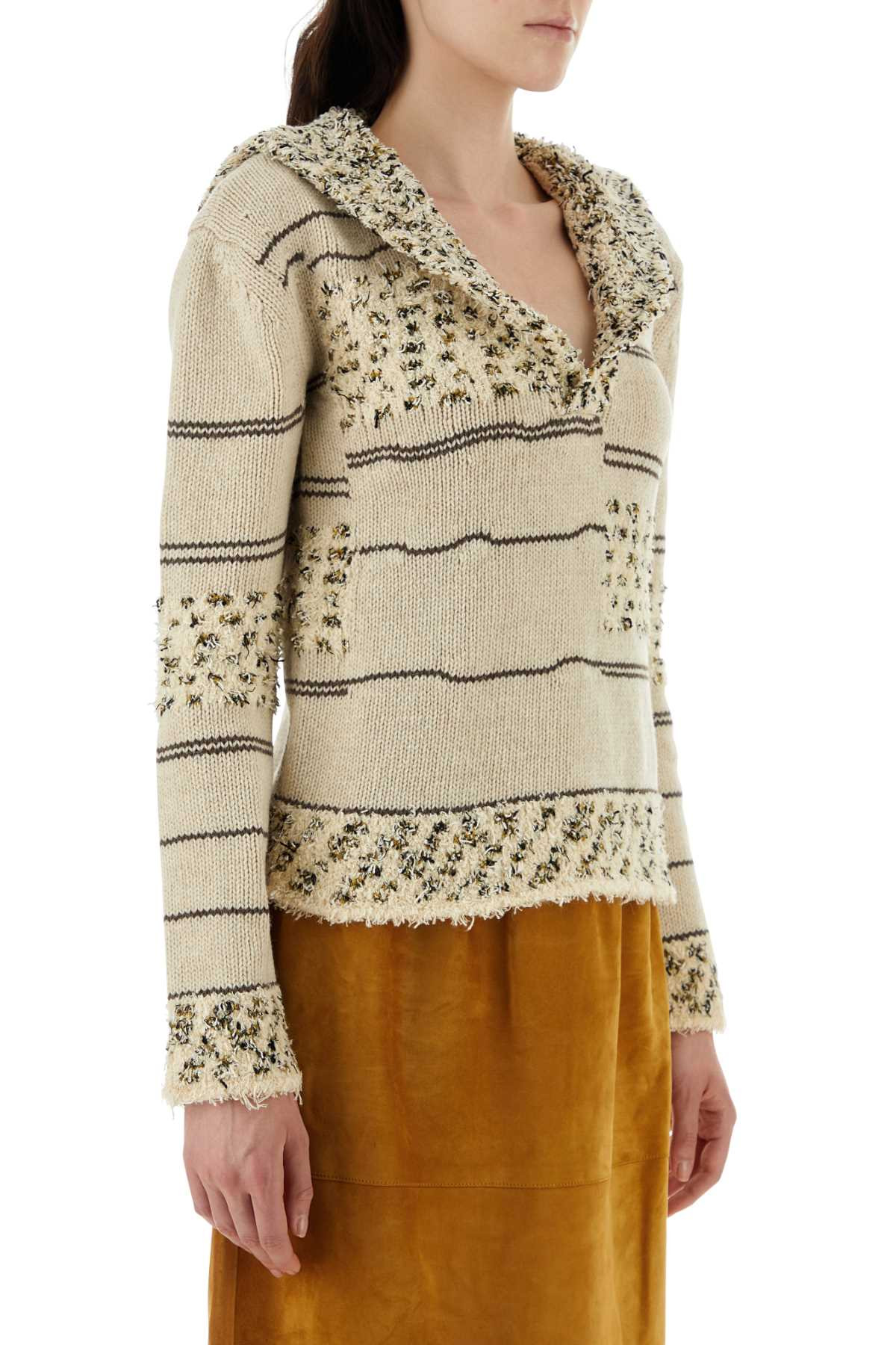 Bottega Veneta Women Embroidered Wool Blend Polo Shirt - 3