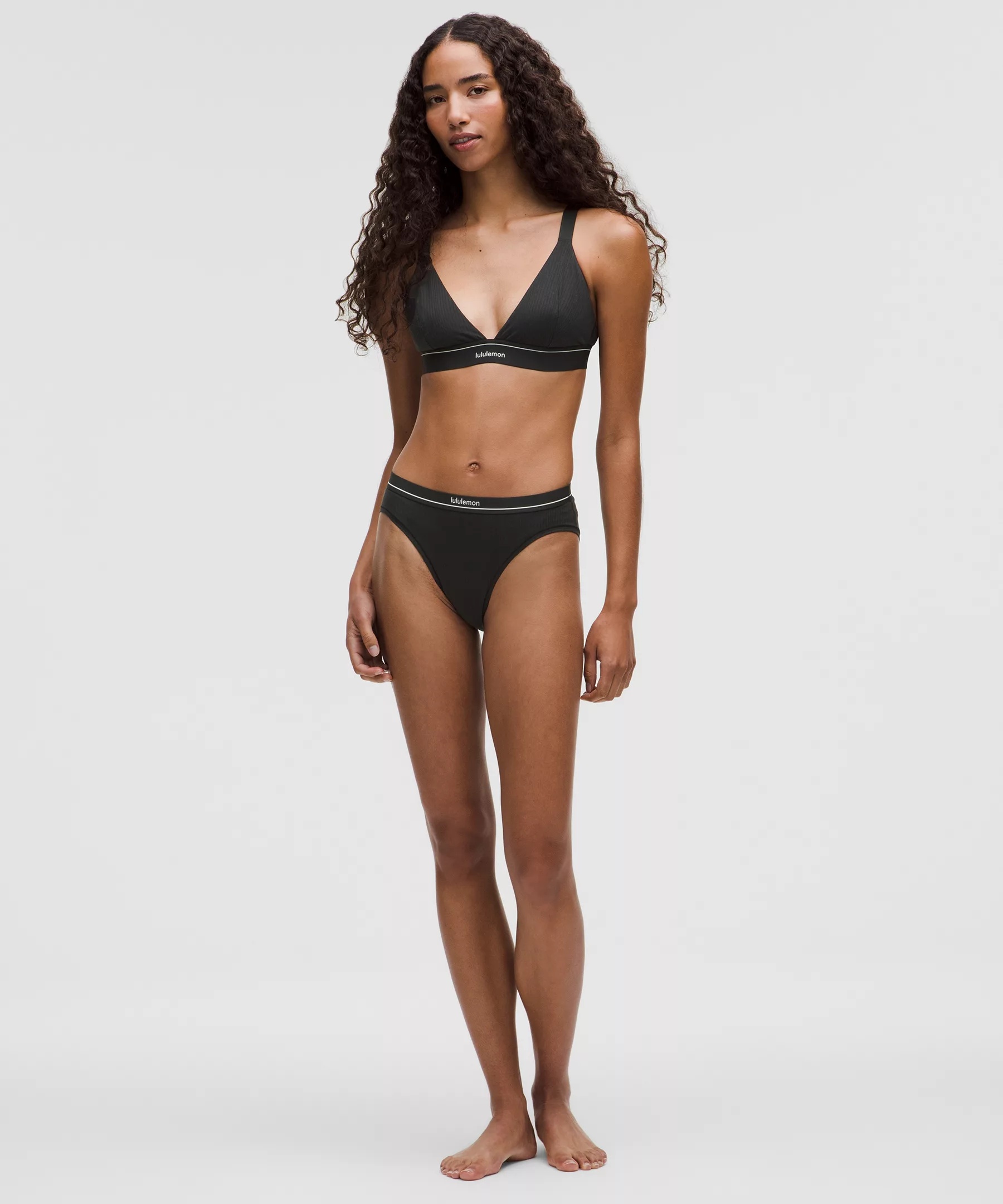 Stretch Cotton Ribbed Logo Super-High-Rise Bikini Underwear - 2