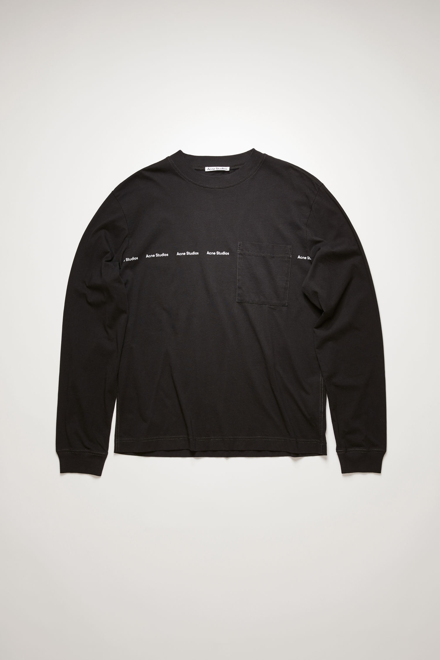 Long sleeved logo print t-shirt black - 1